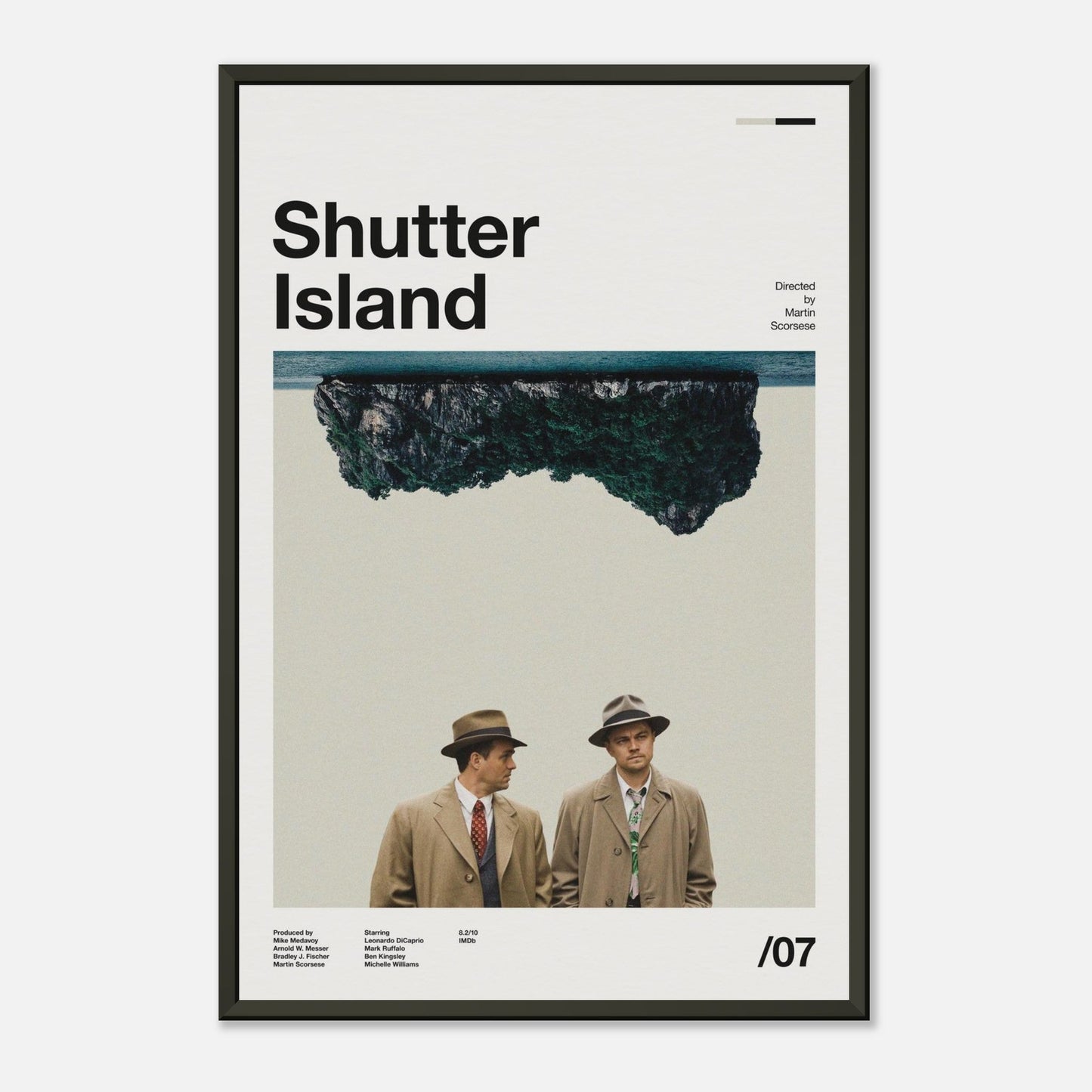 Shutter Island metal framed poster detail