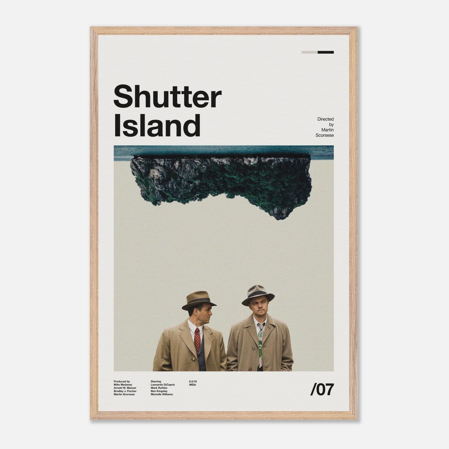 Shutter Island wood framed poster