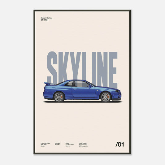 Nissan Skyline GT-R R34 Metal 24x36