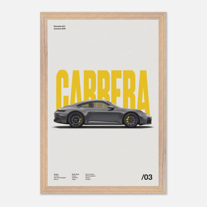 Porsche 911 Carrera GTS Natural Wood 12x18