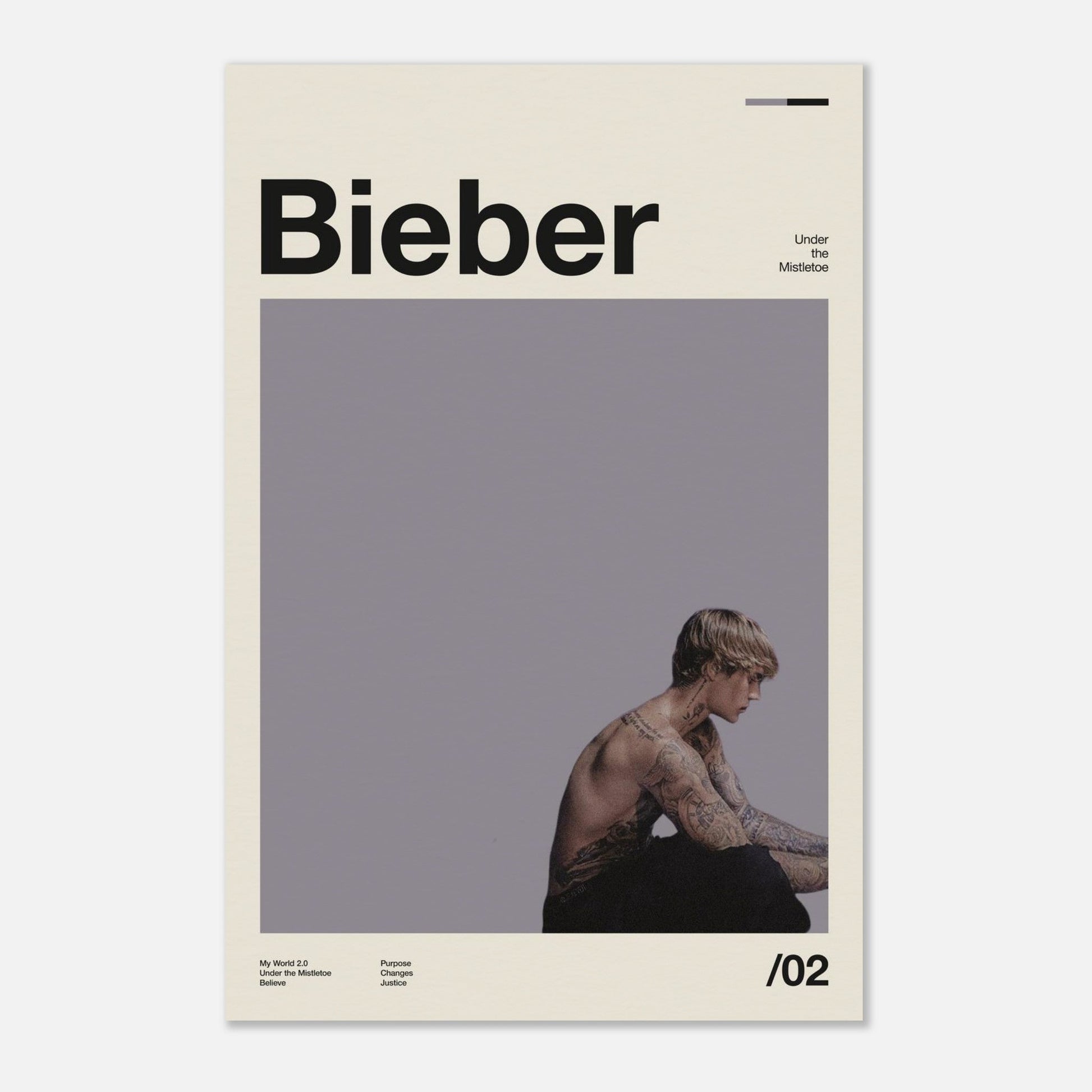 Justin Bieber No Frame 12x18