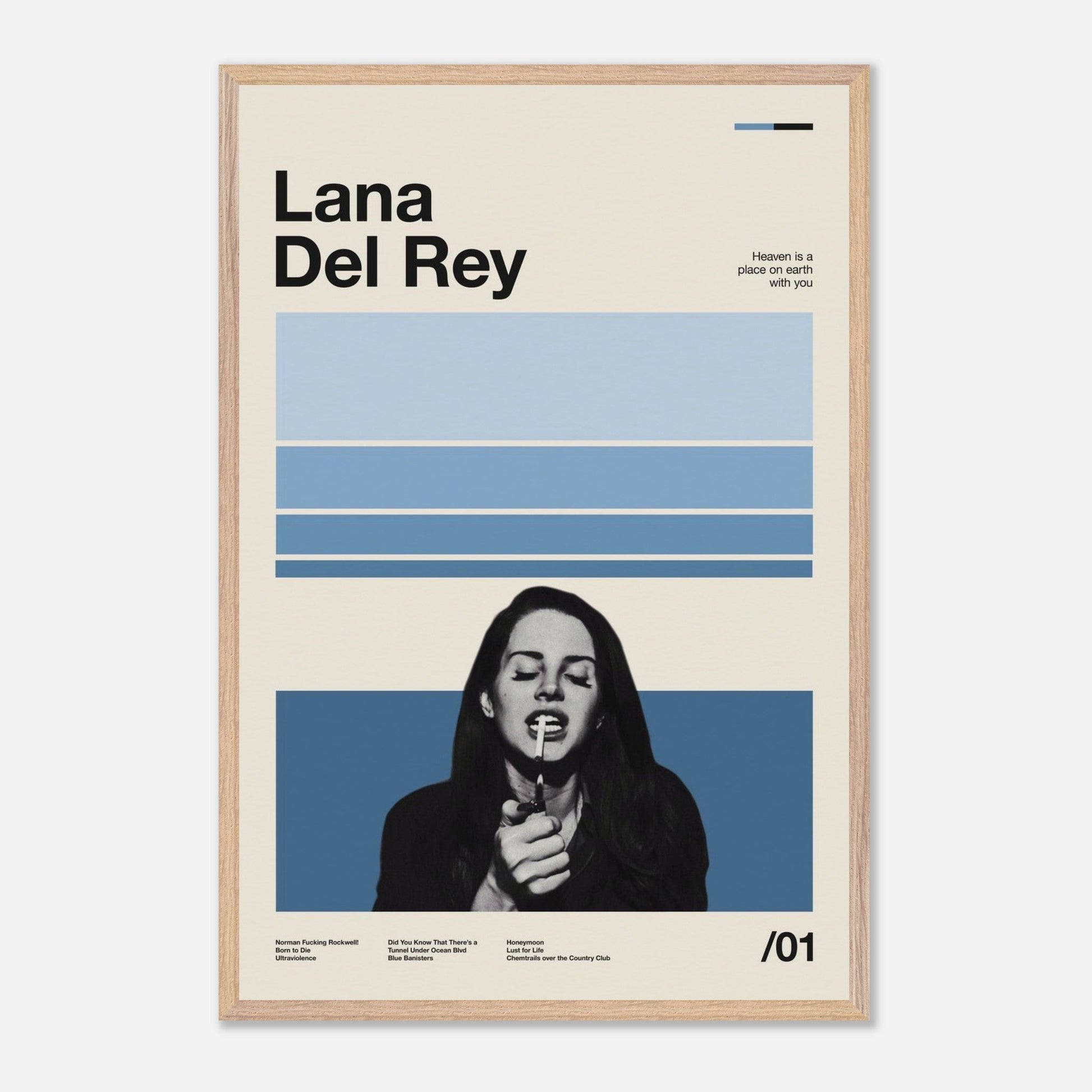 Lana Del Rey Natural Wood 24x36