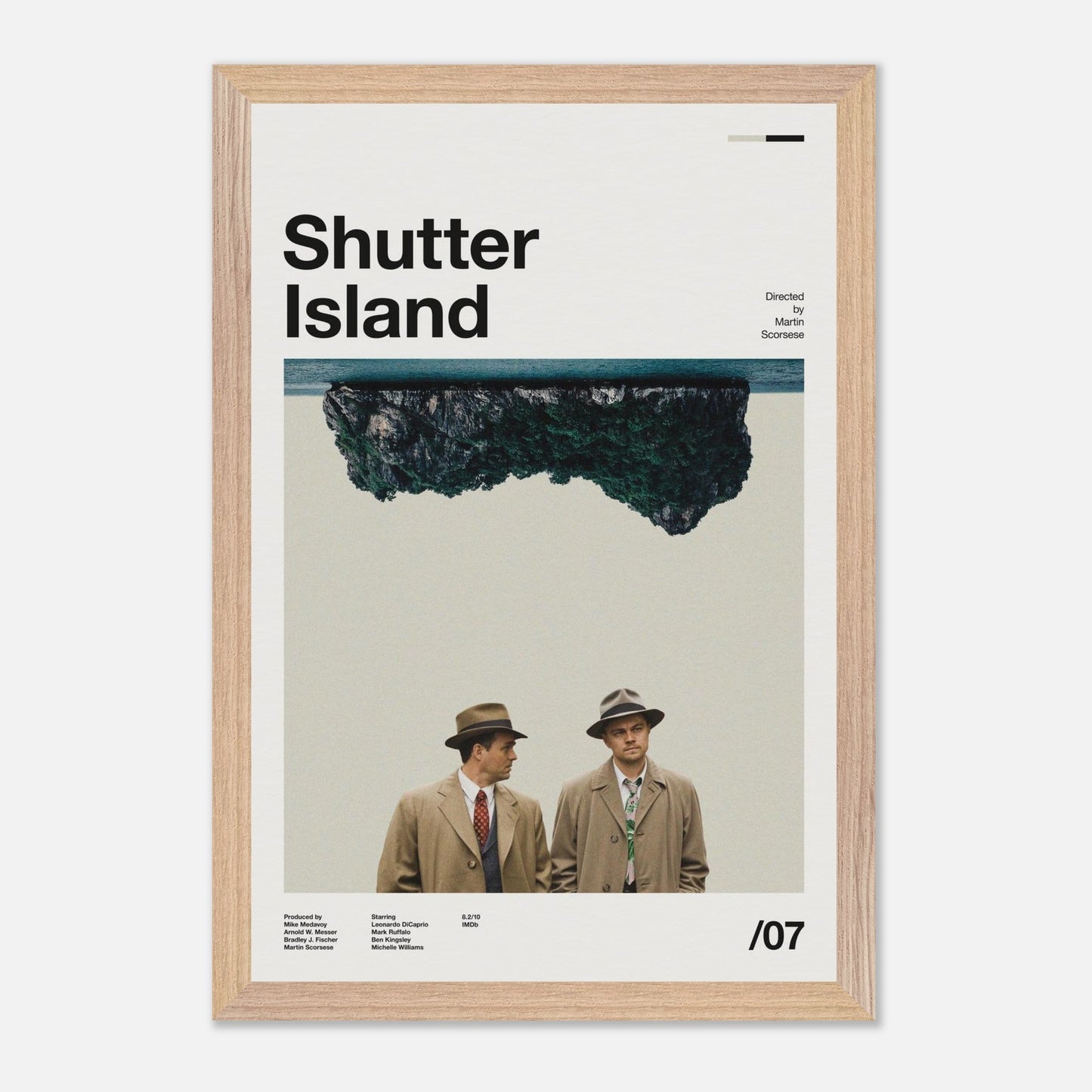 Shutter Island wood framed poster mockup