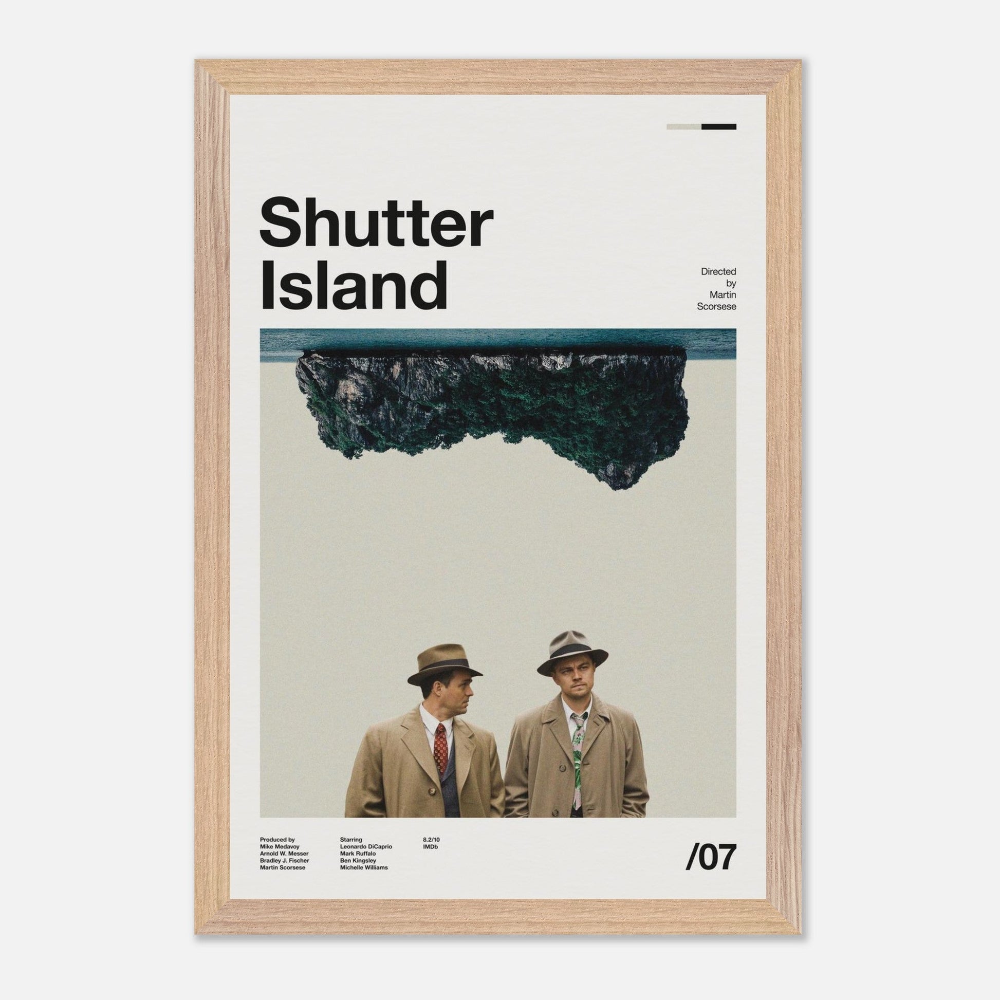 Shutter Island wood framed poster mockup