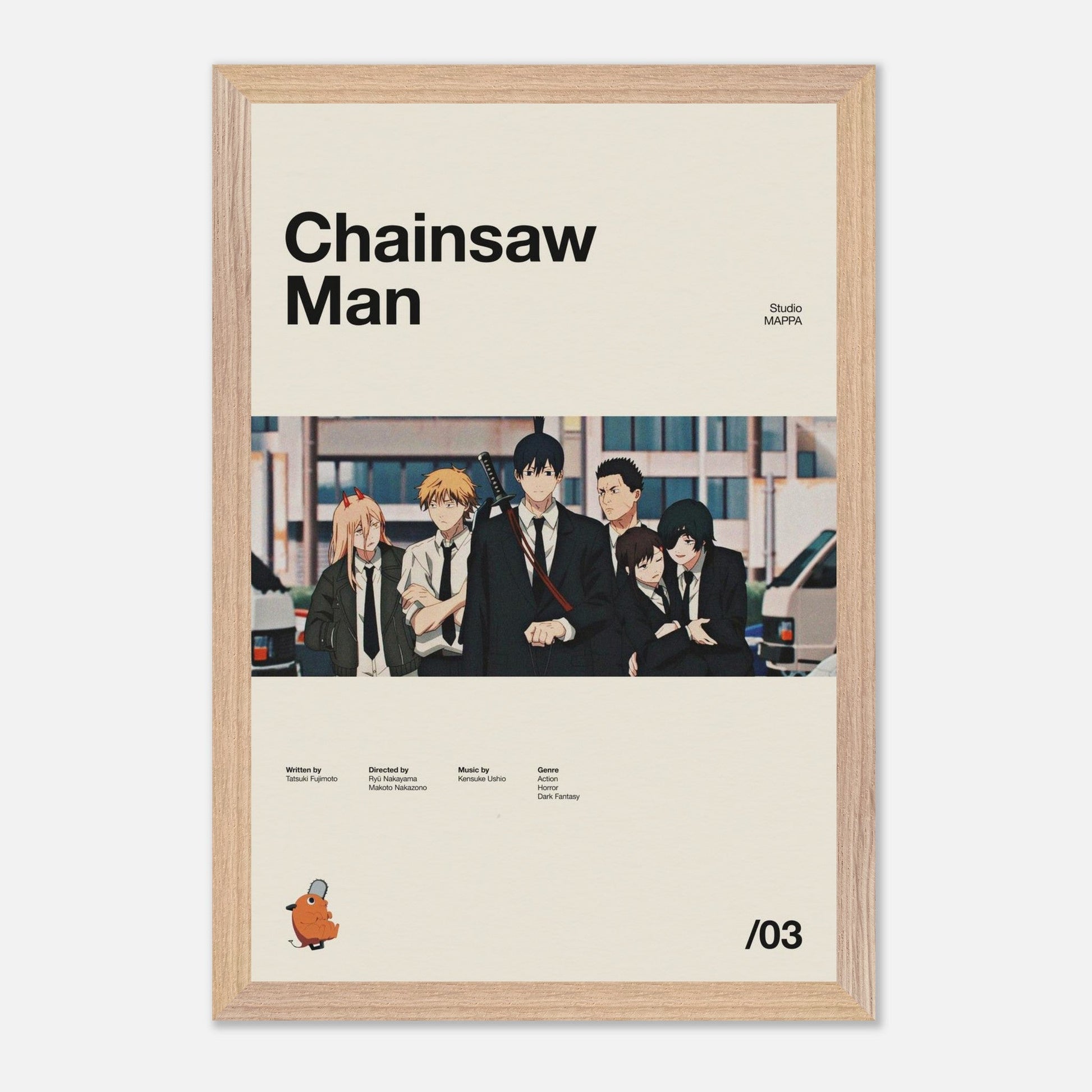 Chainsaw Man Natural Wood 12x18