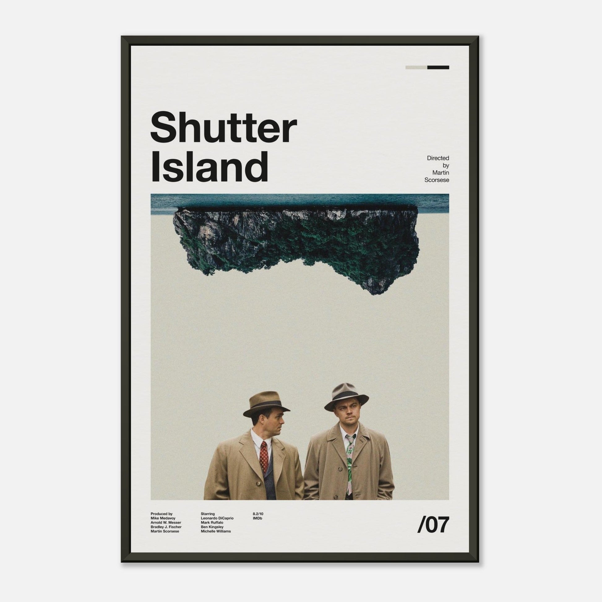 Shutter Island metal framed poster mockup