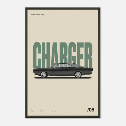 Dodge Charger 1969 Metal 16x24