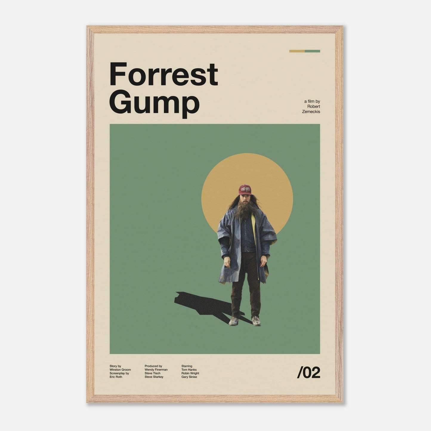Forrest Gump Natural Wood 24x36