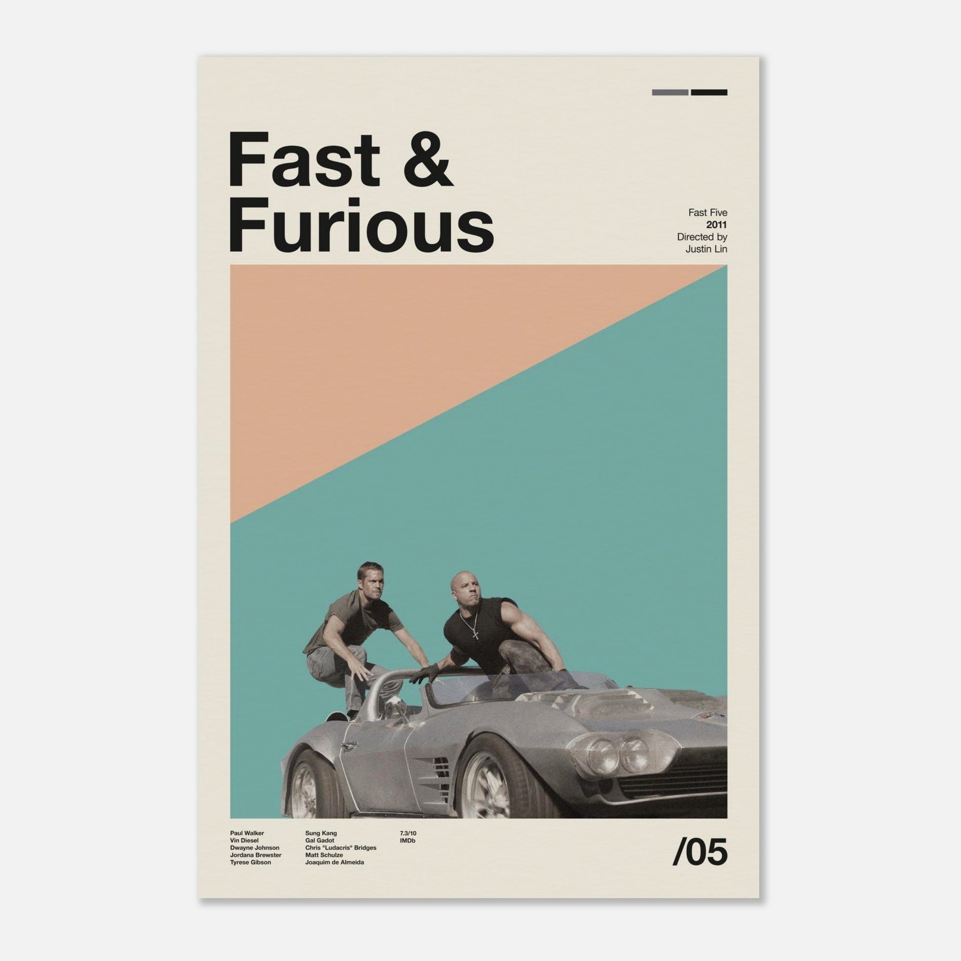 Fast Five No Frame 16x24