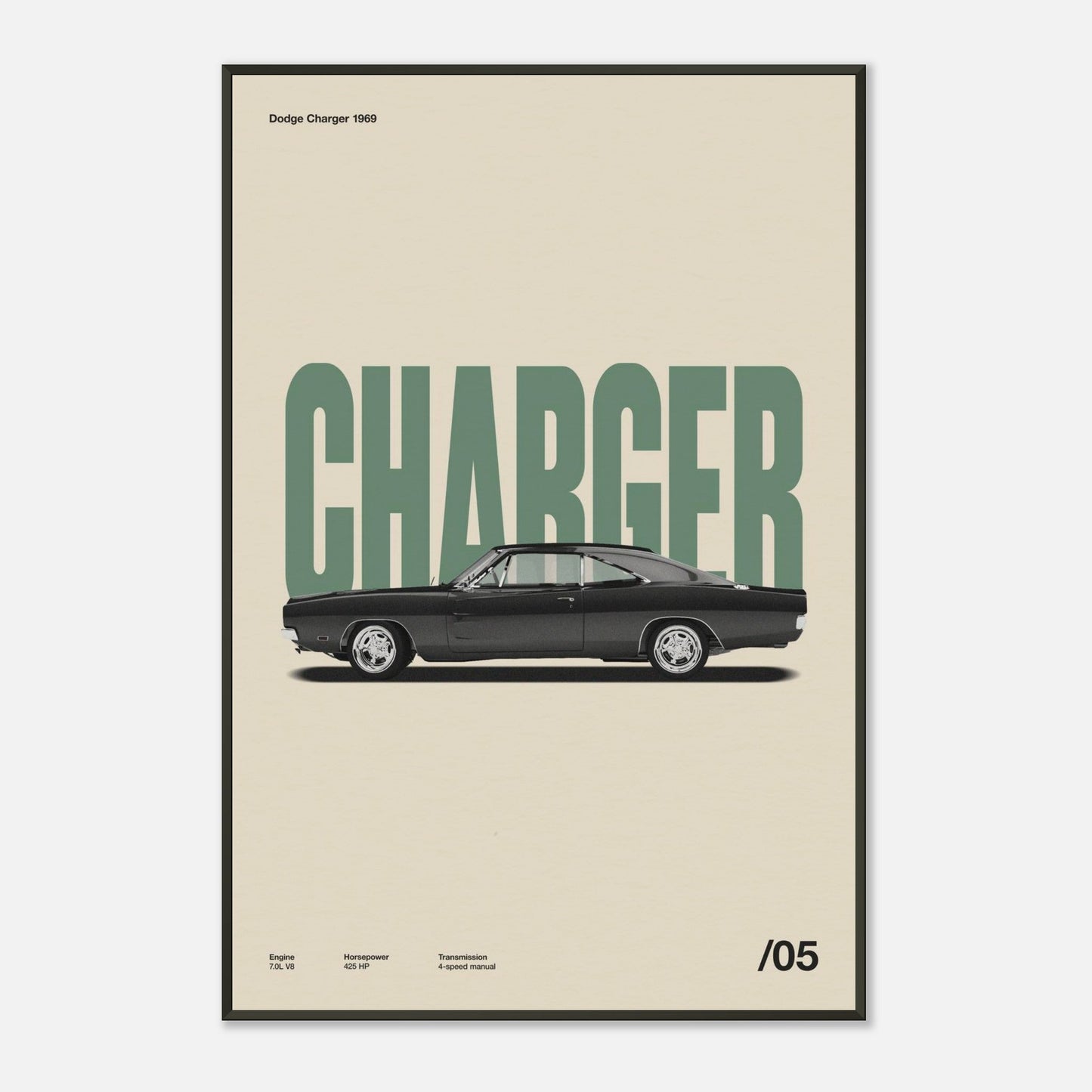 Dodge Charger 1969 Metal 24x36
