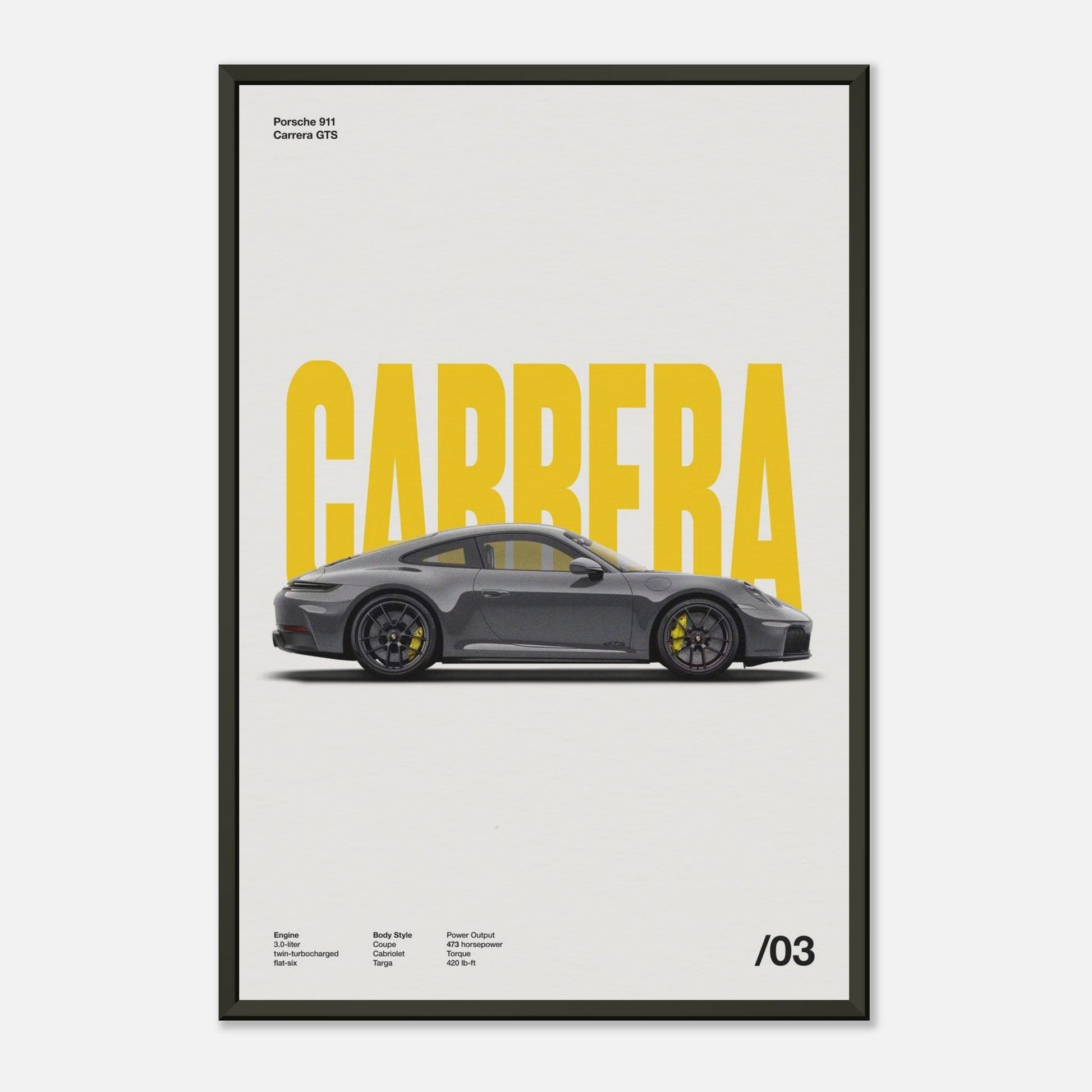Porsche 911 Carrera GTS Metal 12x18