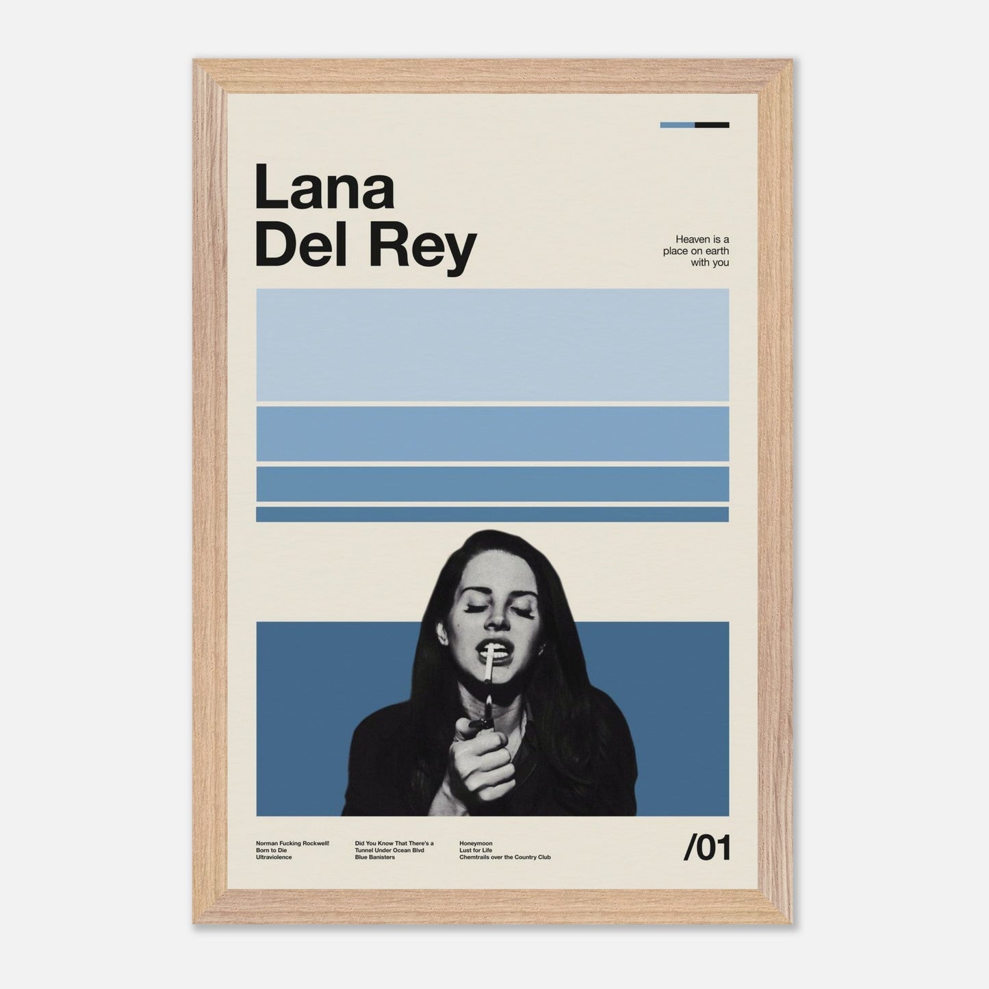 Lana Del Rey Natural Wood 12x18
