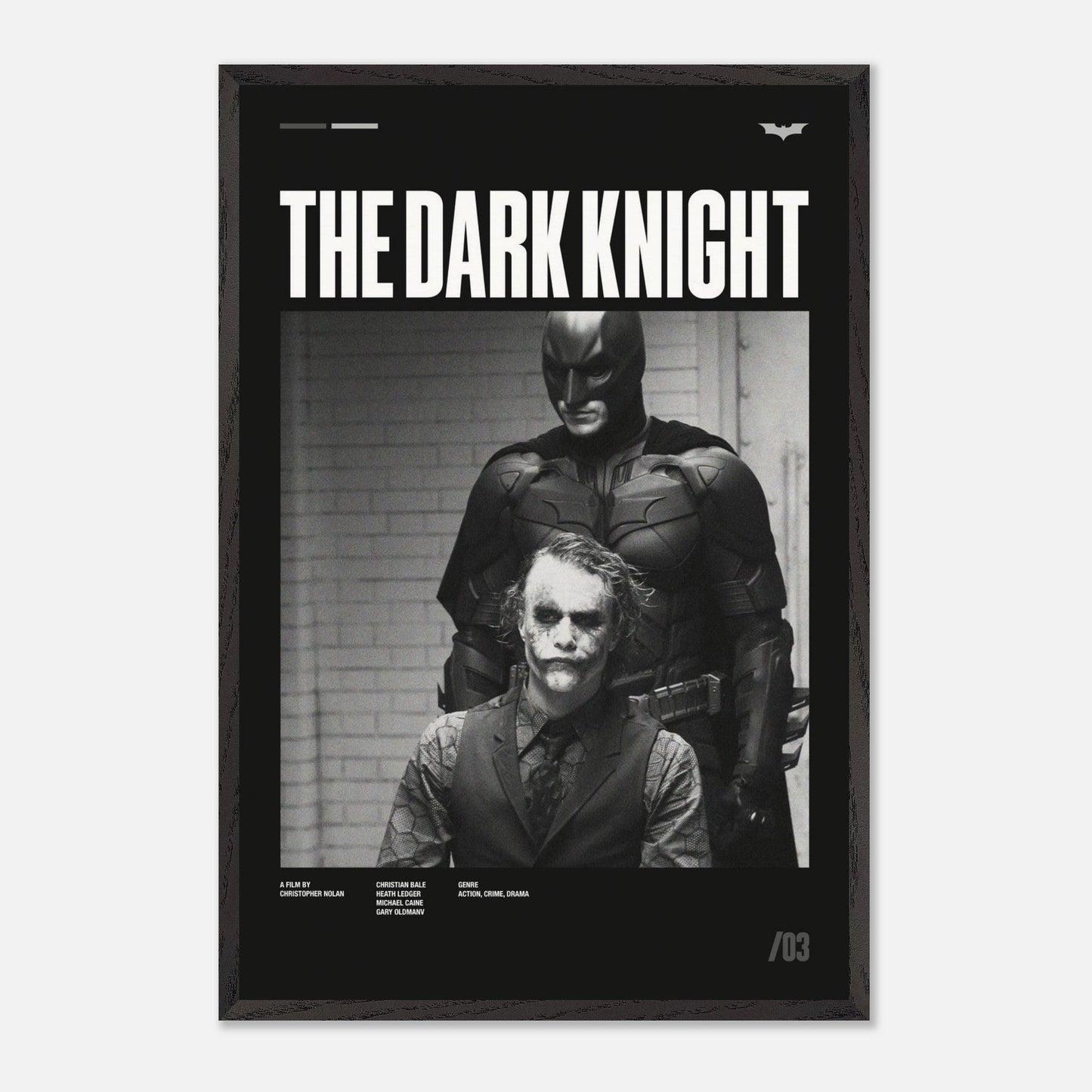 The Dark Knight Black Wood 24x36