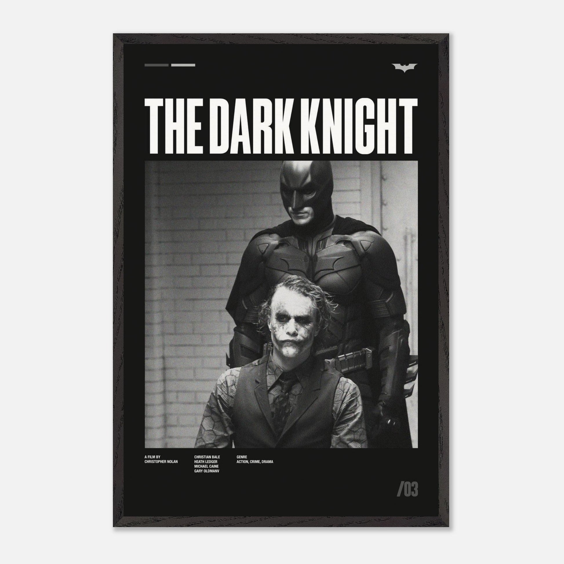 The Dark Knight Black Wood 24x36