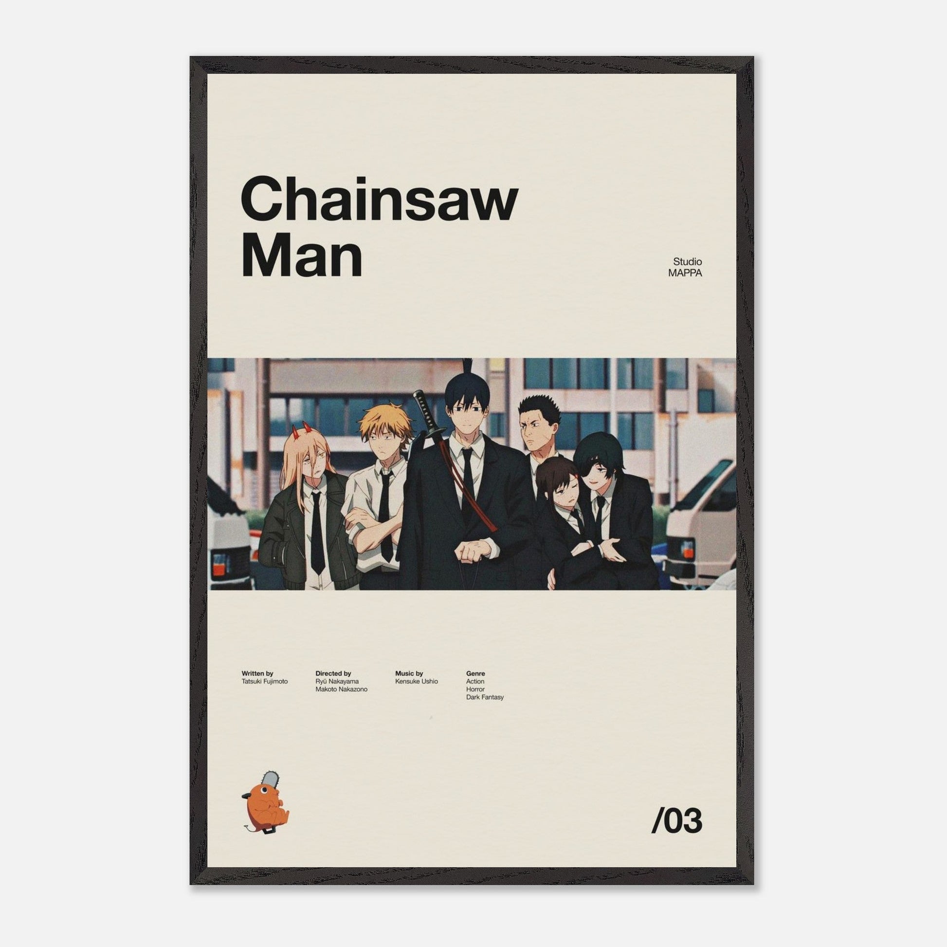 Chainsaw Man Black Wood 24x36