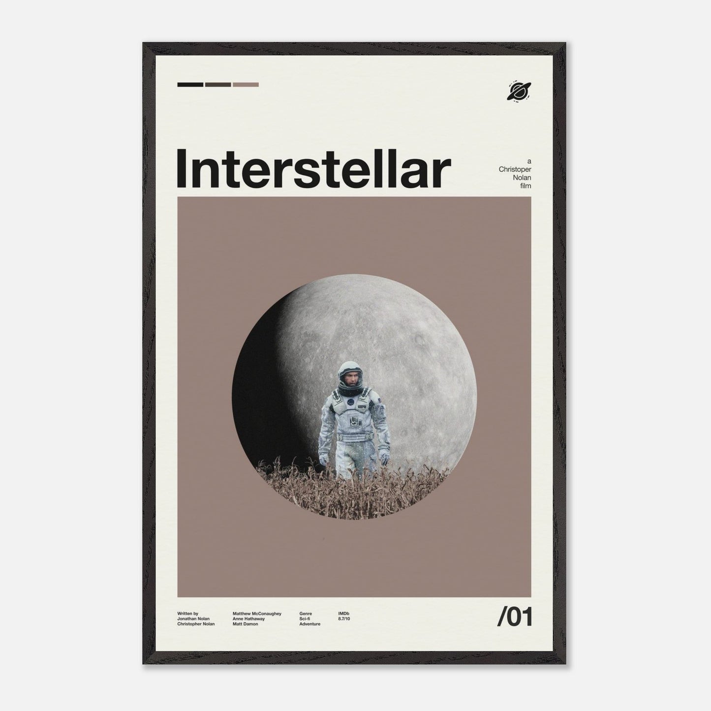 Interstellar Black Wood 24x36