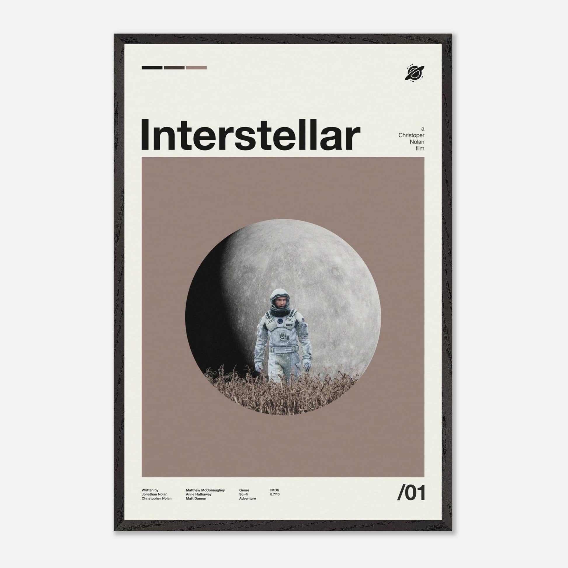 Interstellar Black Wood 24x36