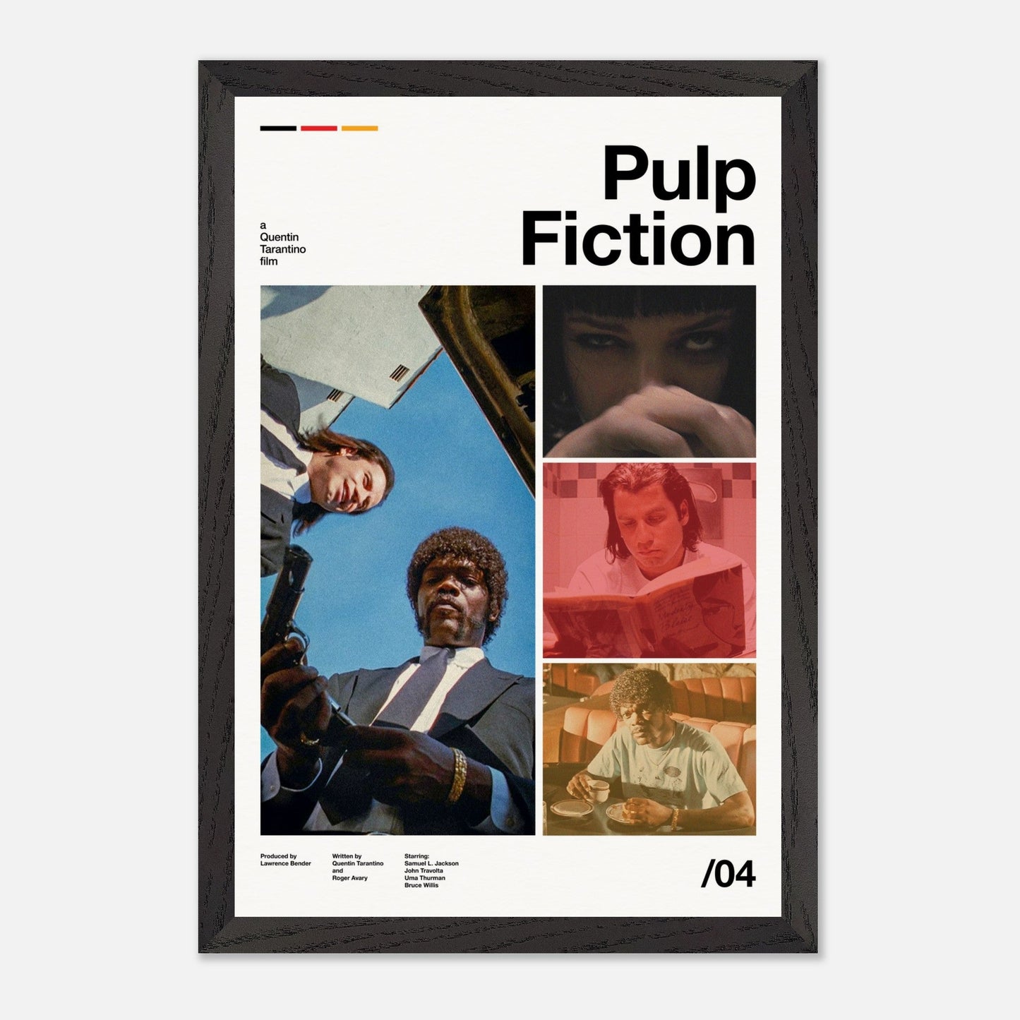 Pulp Fiction Black Wood 12x18