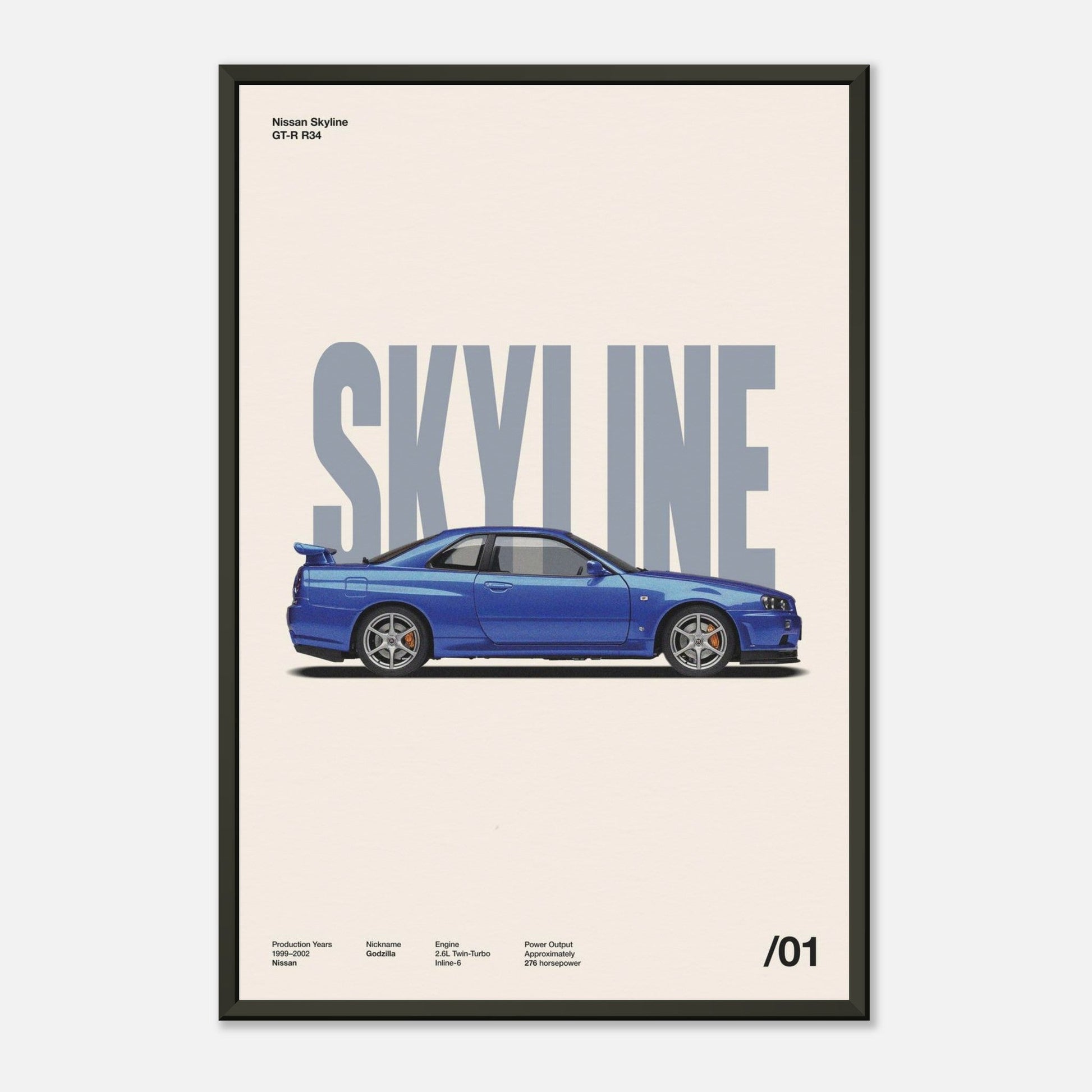 Nissan Skyline GT-R R34 Metal 12x18