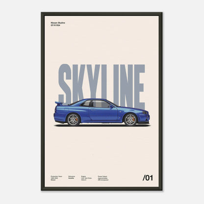 Nissan Skyline GT-R R34 Metal 12x18