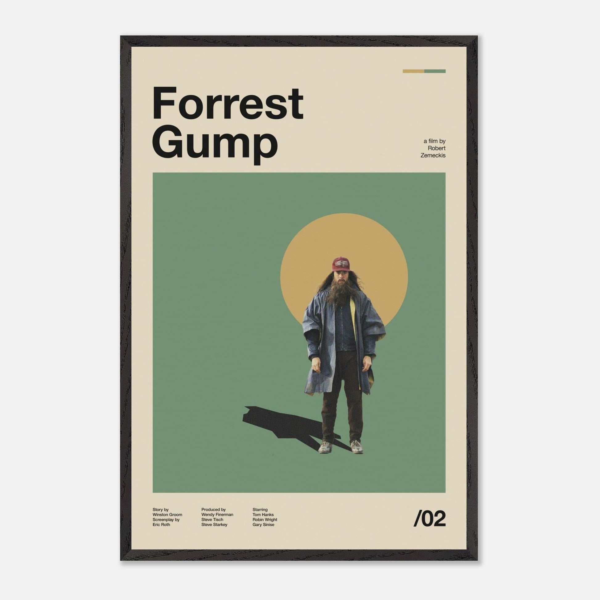 Forrest Gump Black Wood 24x36