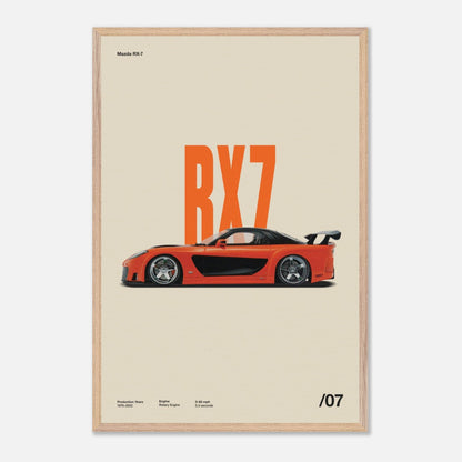 Mazda RX-7 Natural Wood 24x36