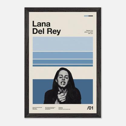 Lana Del Rey Black Wood 12x18