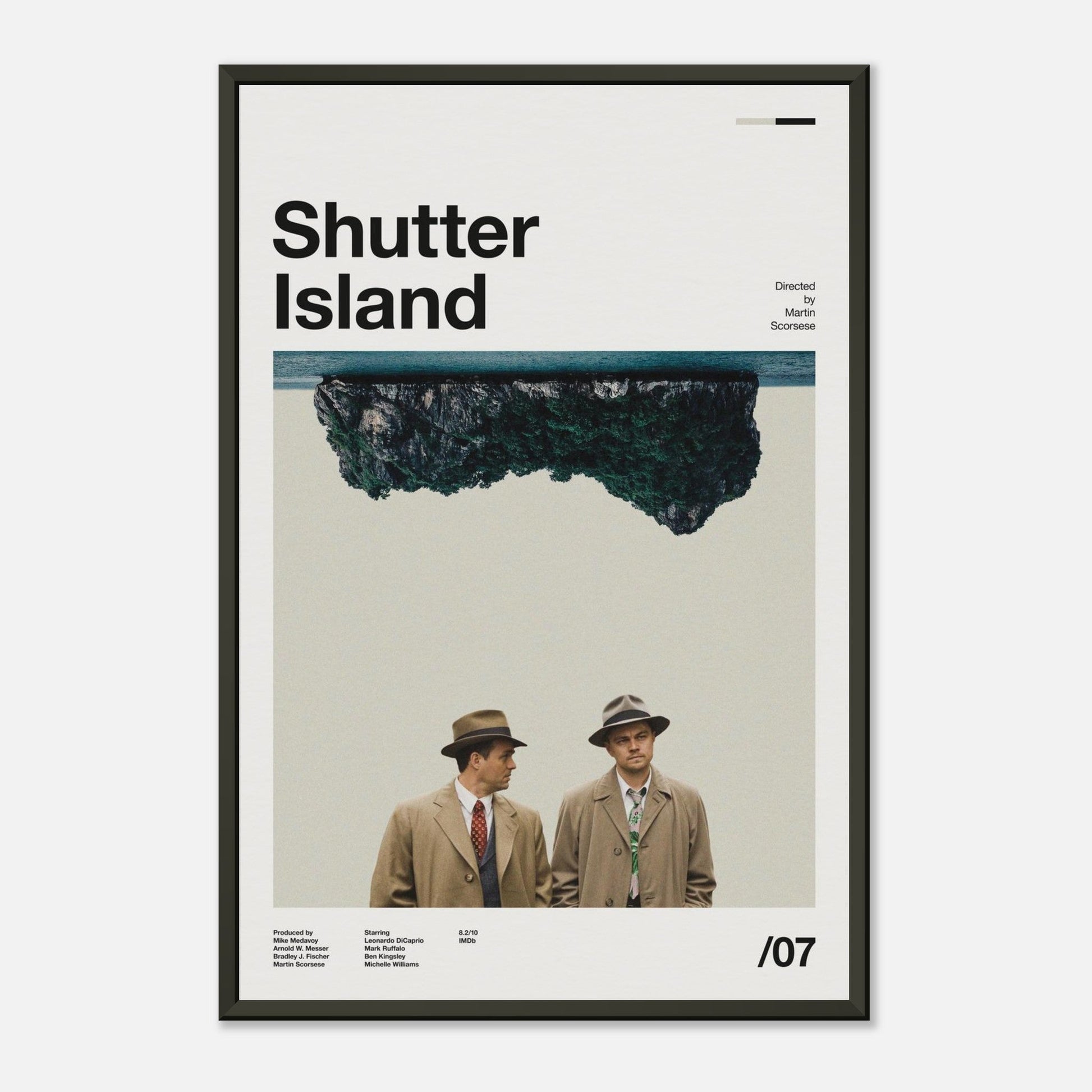 Shutter Island metal framed poster detail