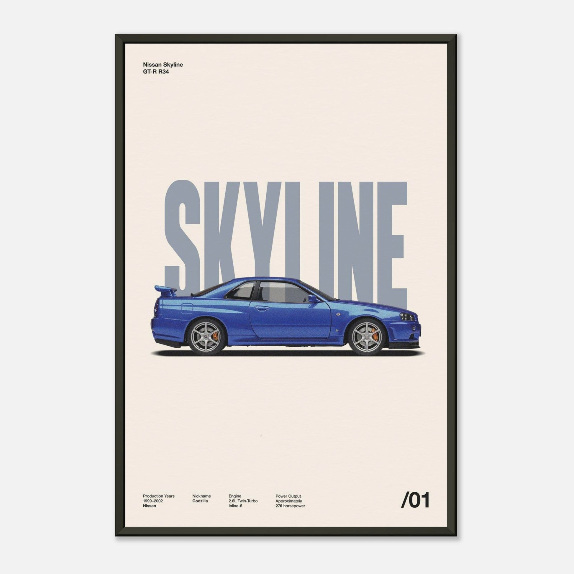 Nissan Skyline GT-R R34 Metal 16x24