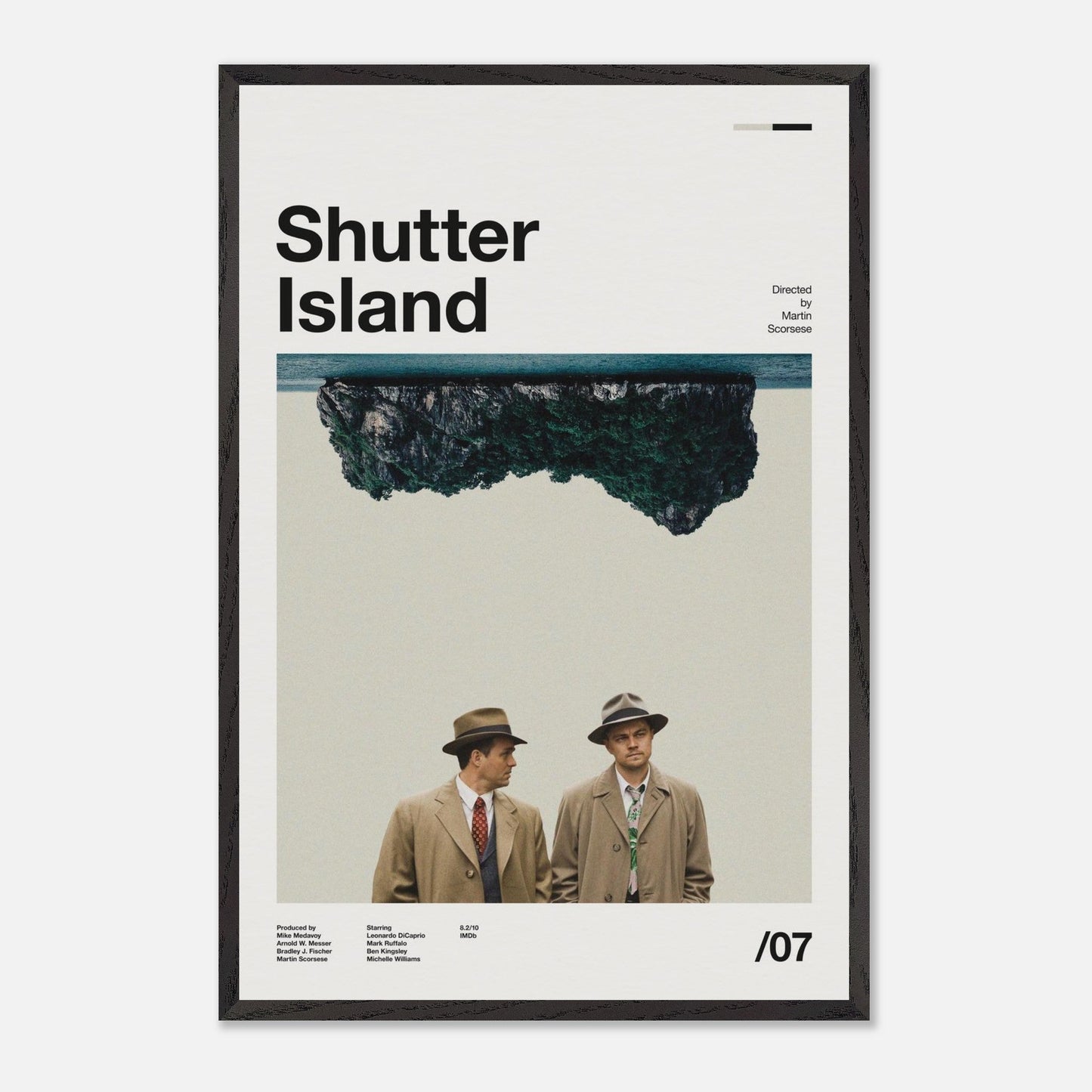 Shutter Island wood framed poster detail