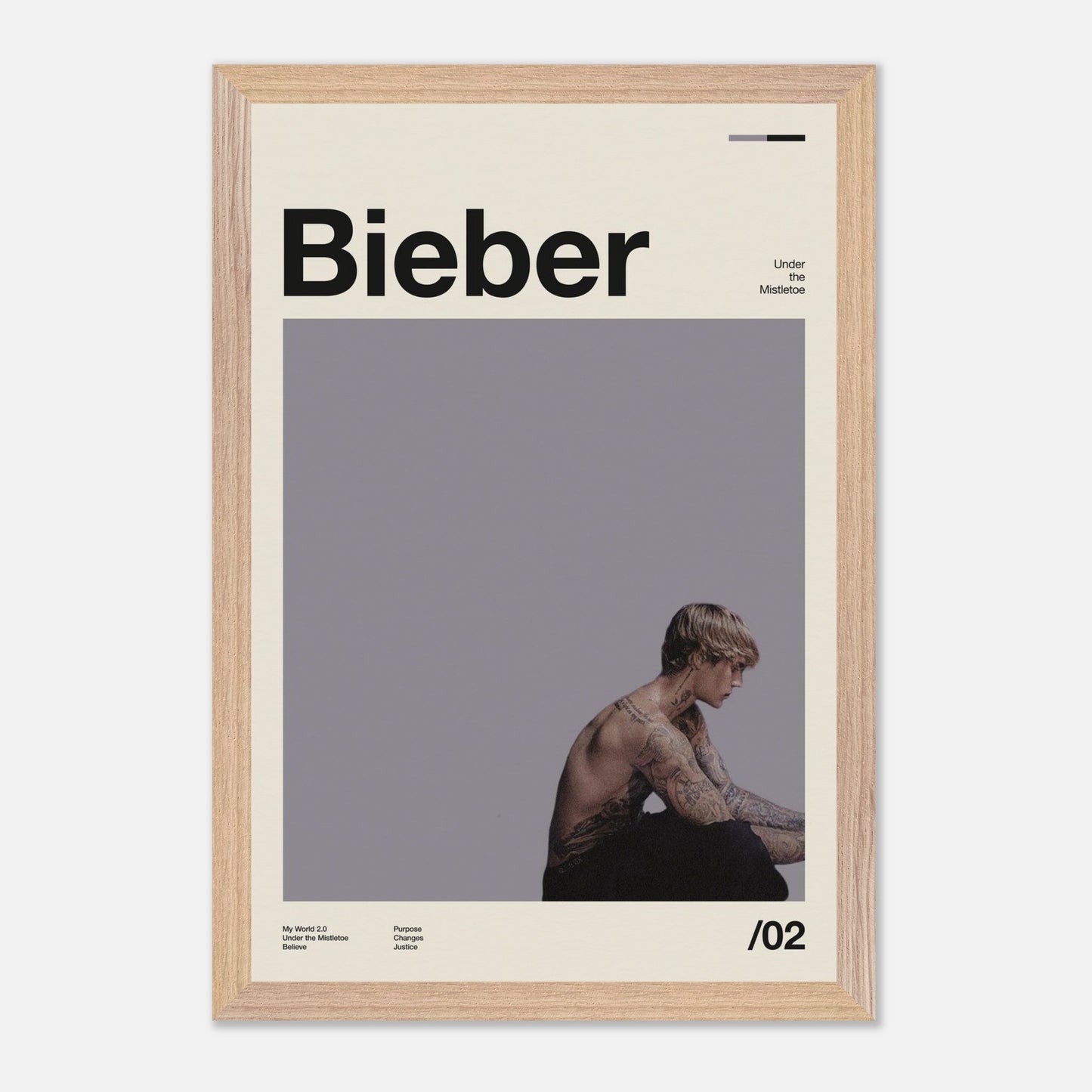 Justin Bieber Natural Wood 12x18