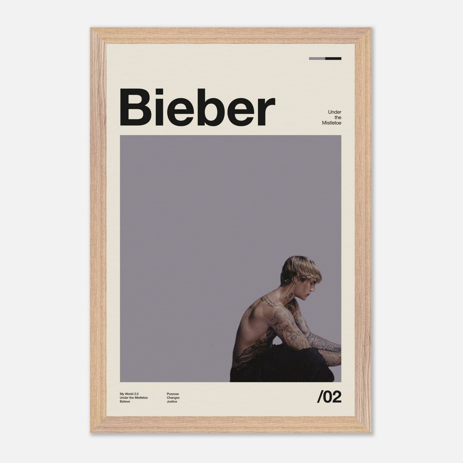 Justin Bieber Natural Wood 12x18