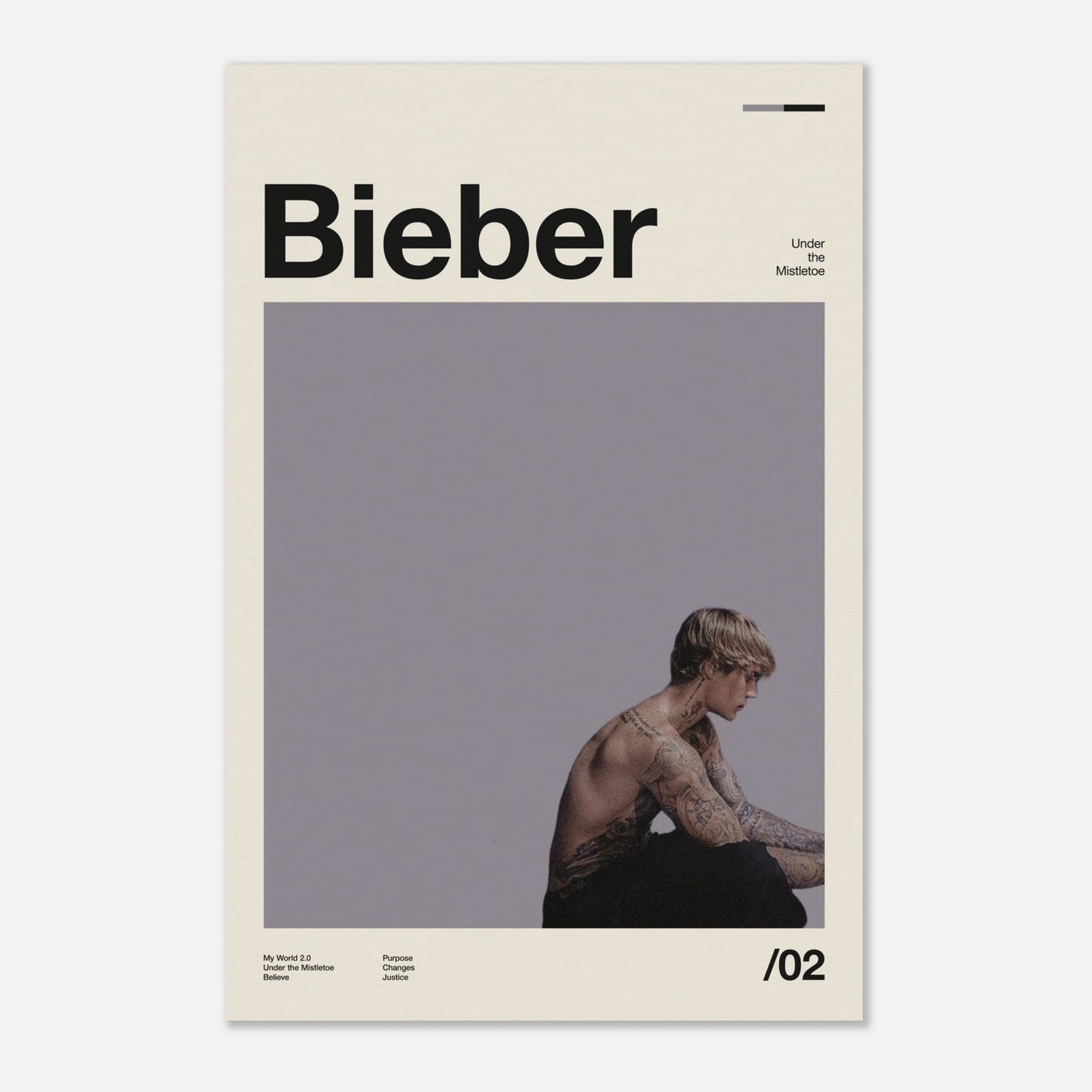 Justin Bieber No Frame 24x36