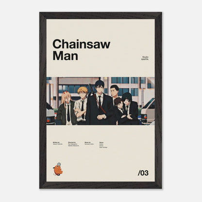 Chainsaw Man Black Wood 12x18