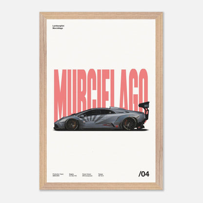Lamborghini Murciélago Natural Wood 12x18