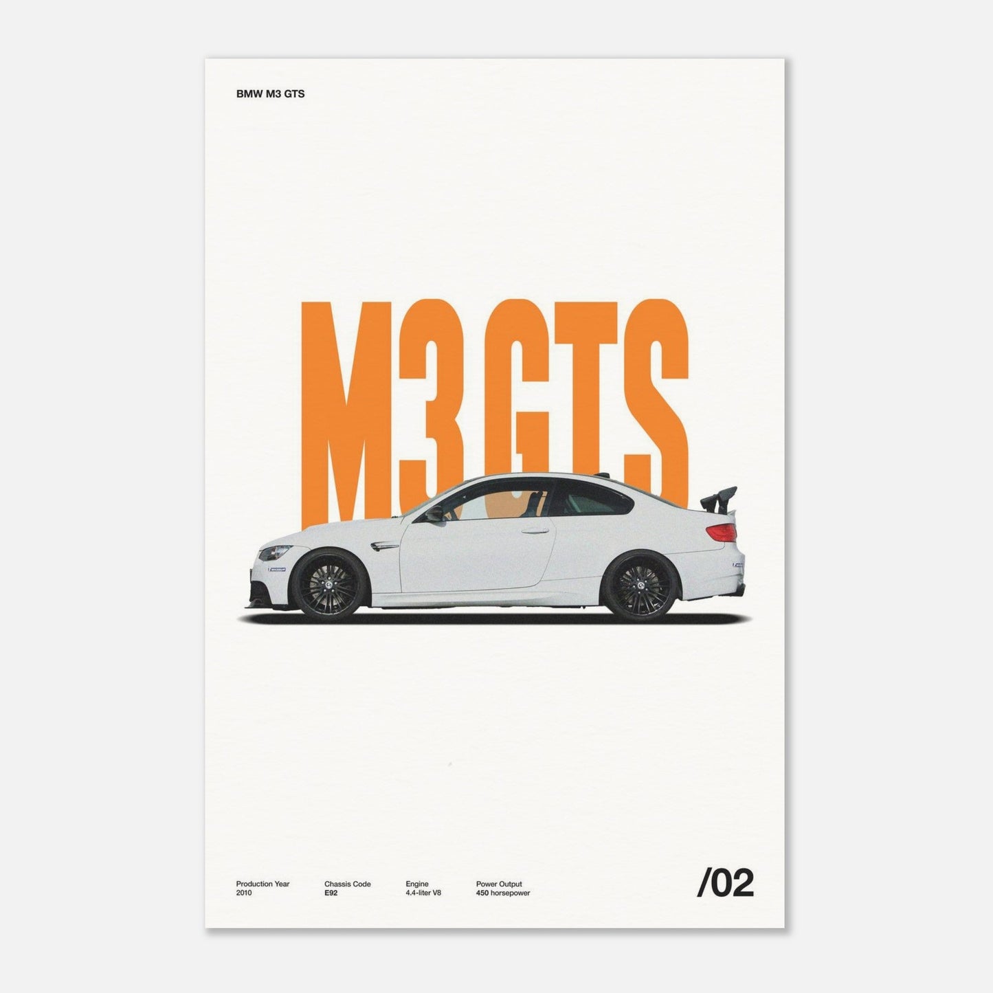 BMW M3 GTS No Frame 12x18