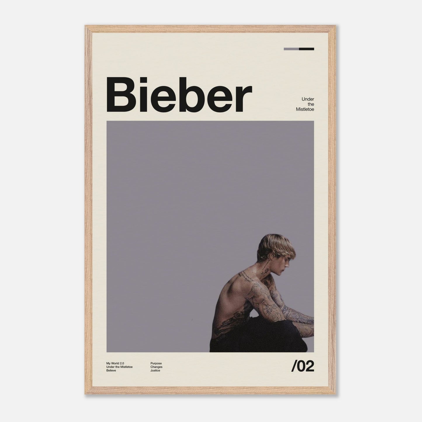 Justin Bieber Natural Wood 24x36