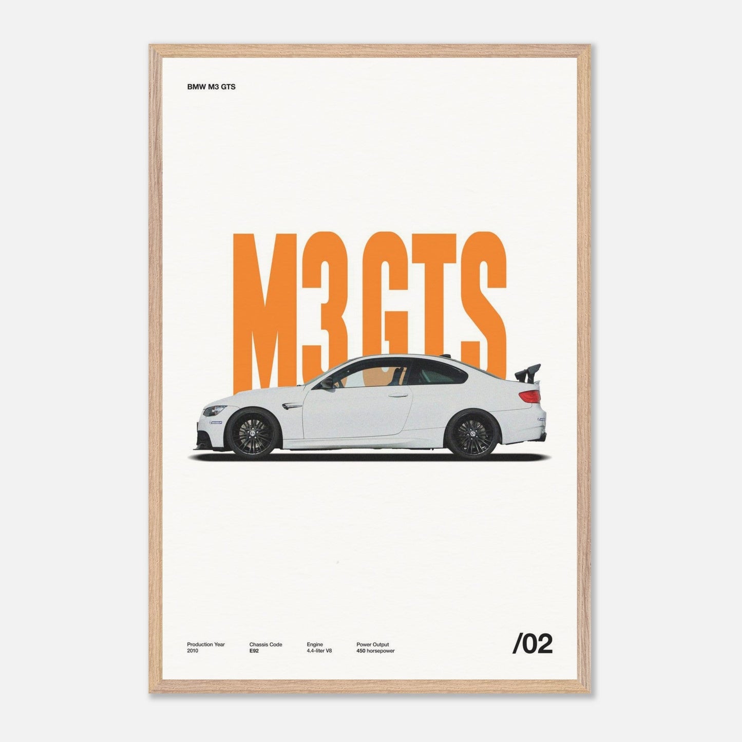 BMW M3 GTS Natural Wood 24x36