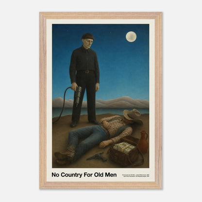 No Country For Old Men Natural Wood 12x18