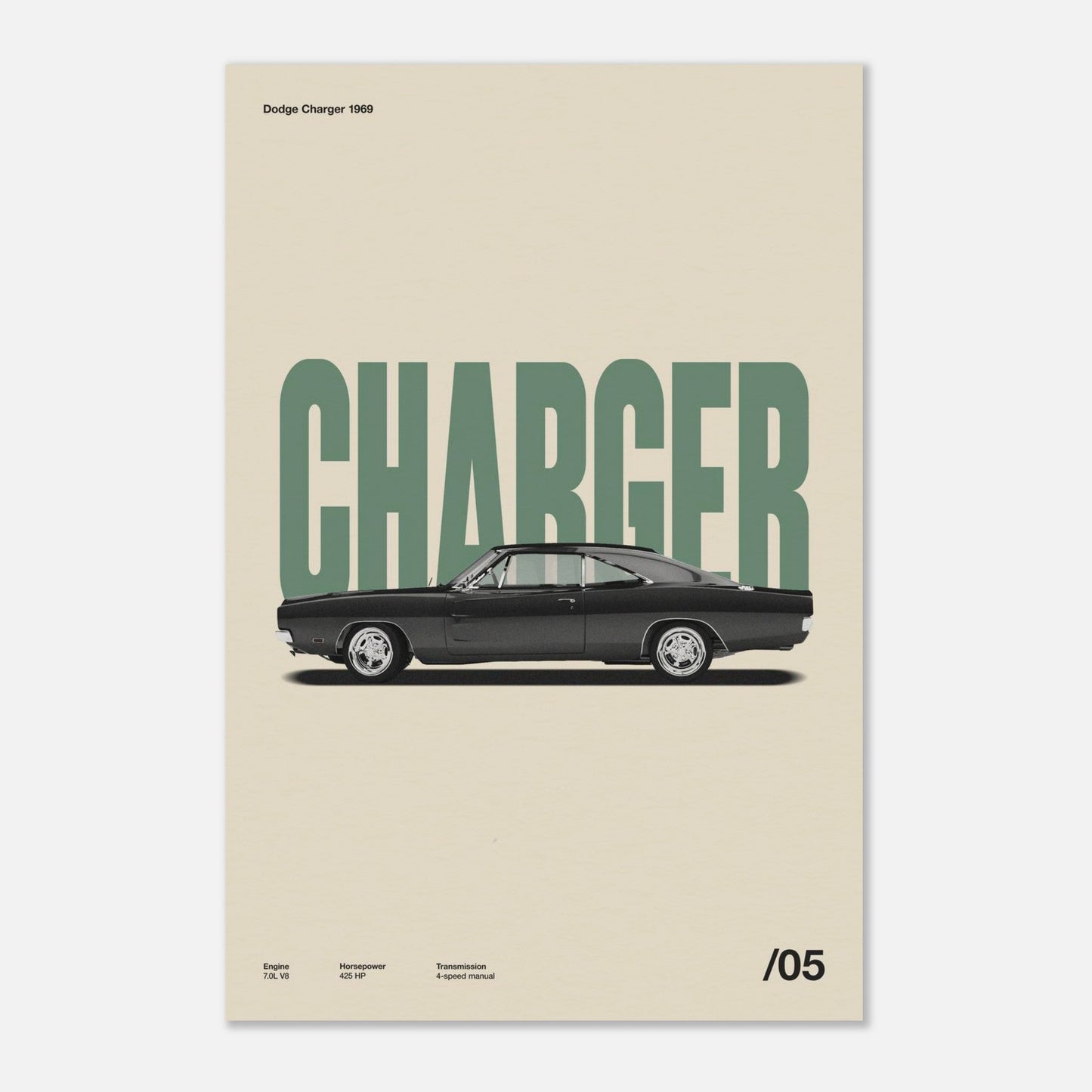 Dodge Charger 1969 No Frame 24x36