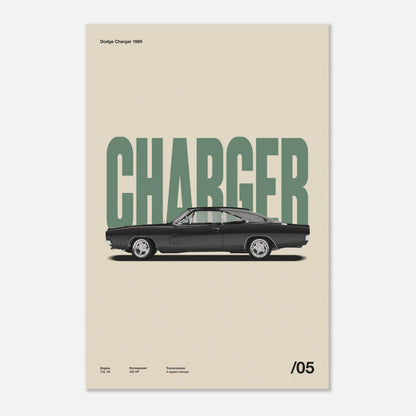 Dodge Charger 1969 No Frame 24x36