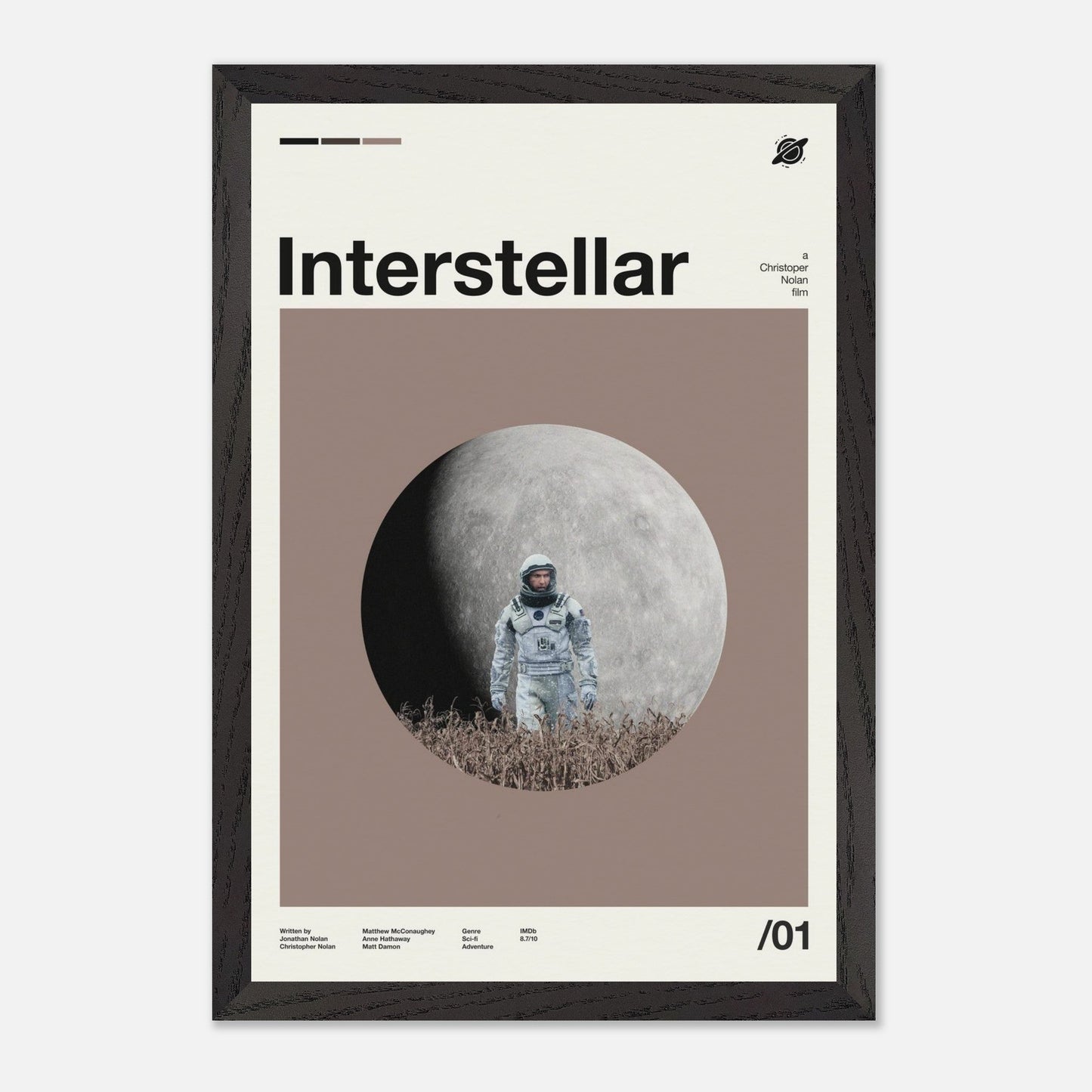Interstellar Black Wood 12x18
