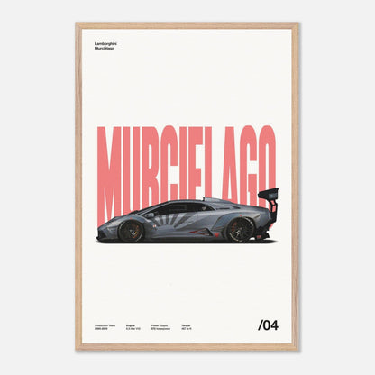 Lamborghini Murciélago Natural Wood 24x36