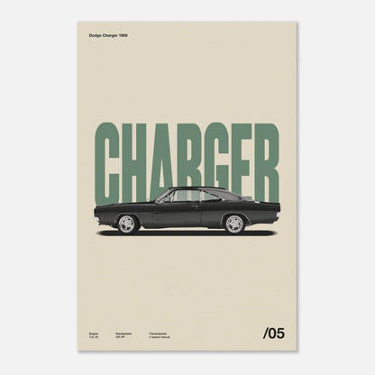 Dodge Charger 1969 No Frame 12x18