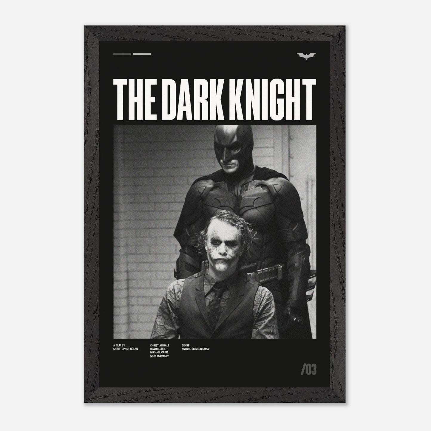 The Dark Knight Black Wood 12x18