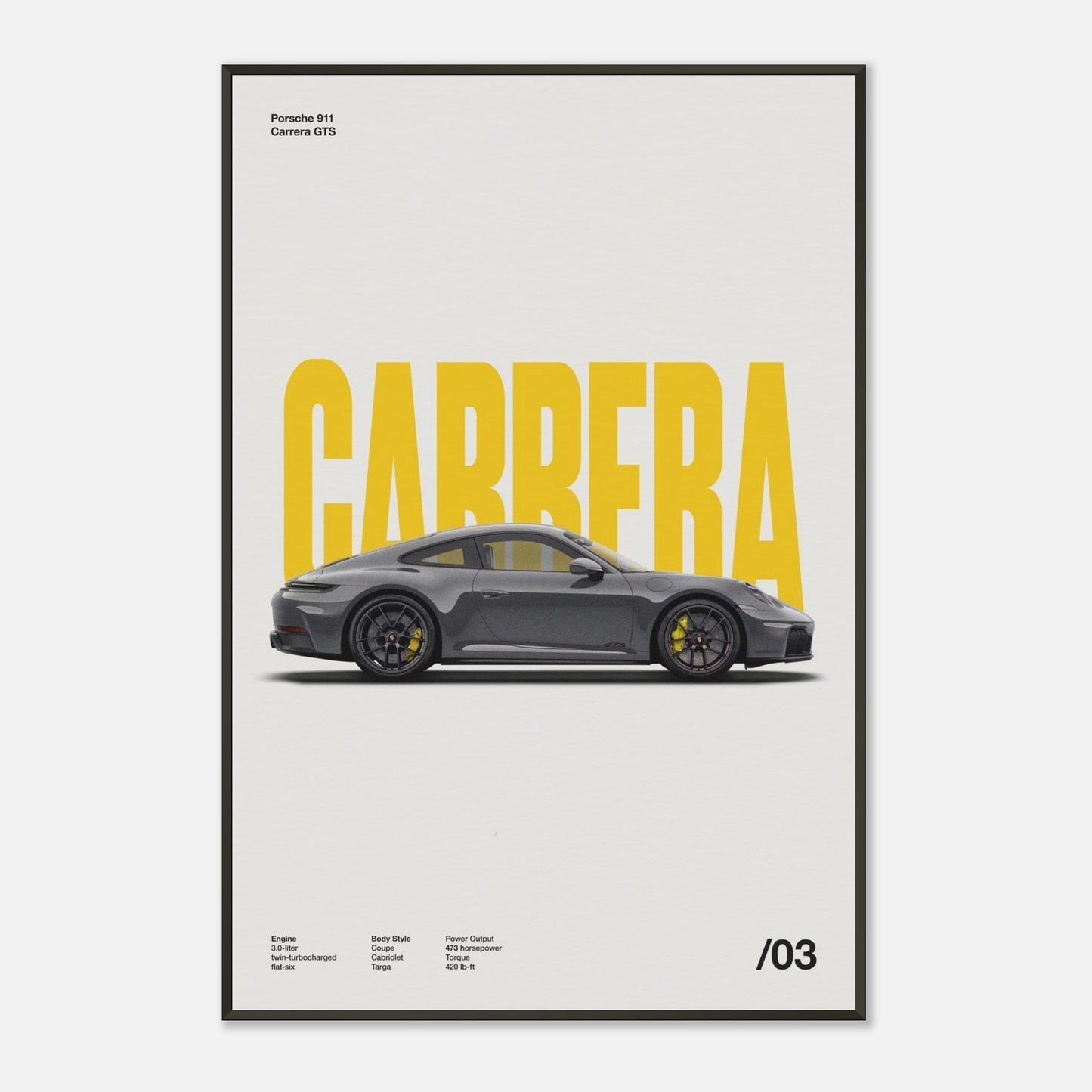 Porsche 911 Carrera GTS Metal 24x36